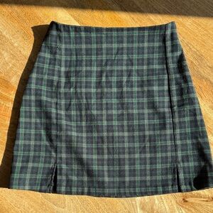 Brandy Melville | John Galt - Plaid Green & Black Mini Skirt